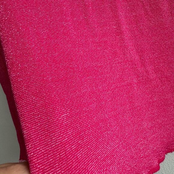 Anthropologie Michael Stars Pink Lurex Lace Trim Long Sleeve Top One Size Medium - Picture 5 of 5